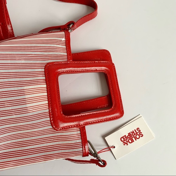 Solid & Striped The Pookie Bag Mini Tote Bag Red Mesh - Picture 13 of 15